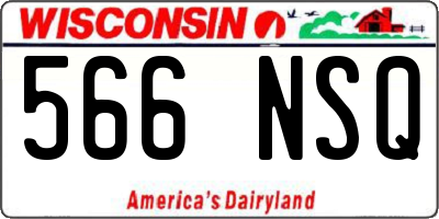 WI license plate 566NSQ