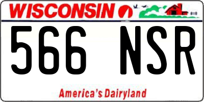 WI license plate 566NSR