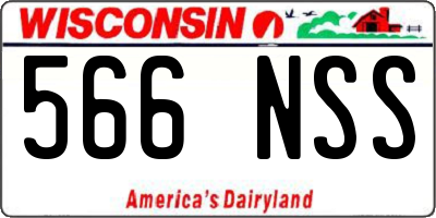 WI license plate 566NSS