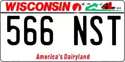 WI license plate 566NST