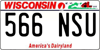 WI license plate 566NSU