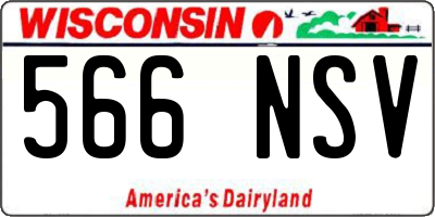 WI license plate 566NSV