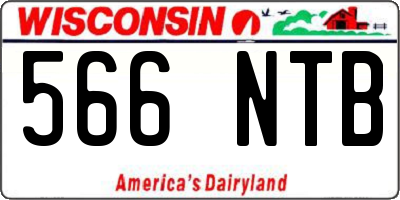 WI license plate 566NTB