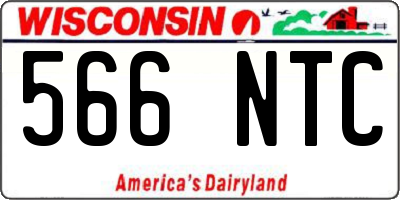 WI license plate 566NTC