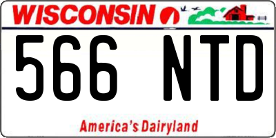 WI license plate 566NTD