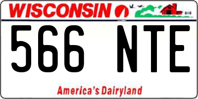 WI license plate 566NTE