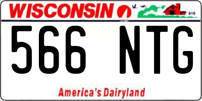 WI license plate 566NTG