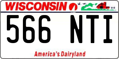 WI license plate 566NTI