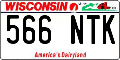 WI license plate 566NTK