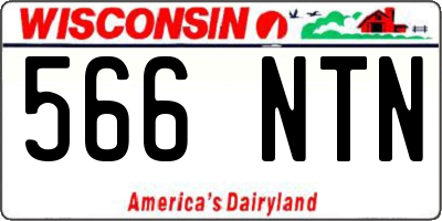 WI license plate 566NTN