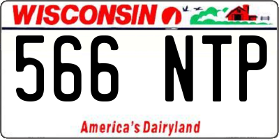 WI license plate 566NTP