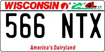 WI license plate 566NTX