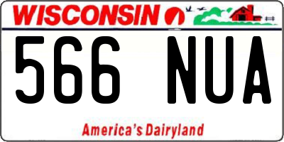 WI license plate 566NUA