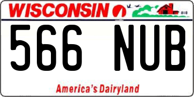 WI license plate 566NUB