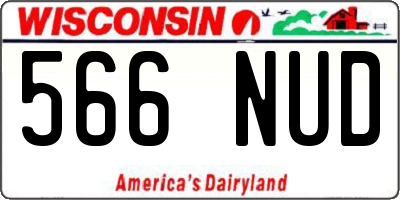 WI license plate 566NUD