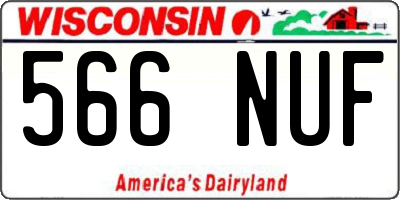 WI license plate 566NUF