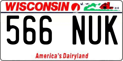 WI license plate 566NUK