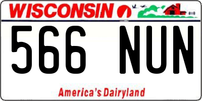 WI license plate 566NUN