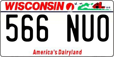 WI license plate 566NUO