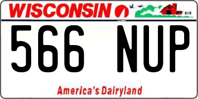 WI license plate 566NUP
