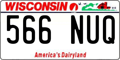 WI license plate 566NUQ