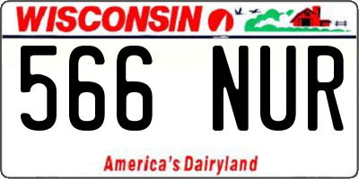 WI license plate 566NUR