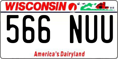 WI license plate 566NUU