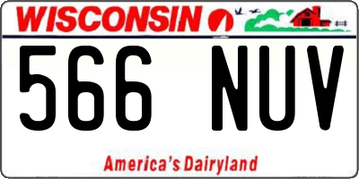 WI license plate 566NUV