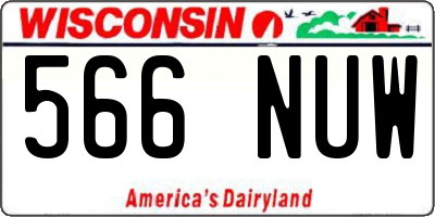 WI license plate 566NUW