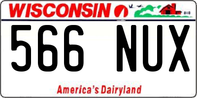 WI license plate 566NUX