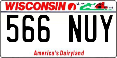 WI license plate 566NUY