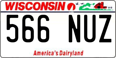 WI license plate 566NUZ