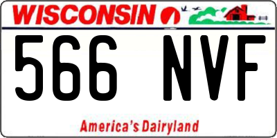 WI license plate 566NVF
