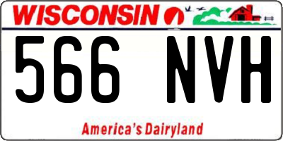 WI license plate 566NVH