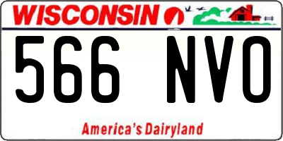 WI license plate 566NVO