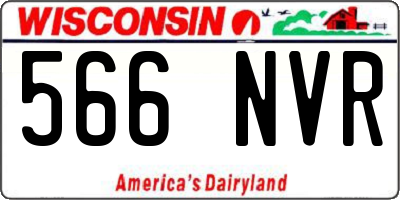 WI license plate 566NVR