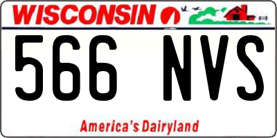 WI license plate 566NVS