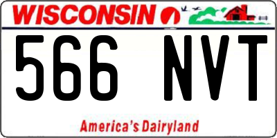 WI license plate 566NVT