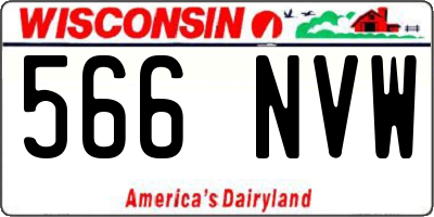 WI license plate 566NVW
