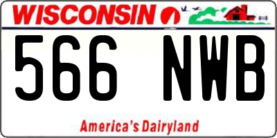 WI license plate 566NWB
