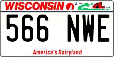 WI license plate 566NWE
