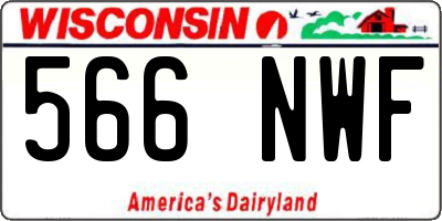 WI license plate 566NWF