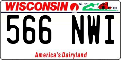 WI license plate 566NWI