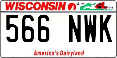 WI license plate 566NWK