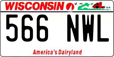 WI license plate 566NWL