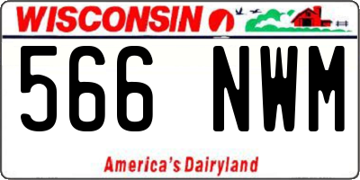 WI license plate 566NWM