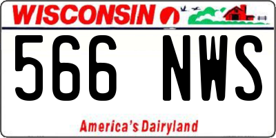 WI license plate 566NWS