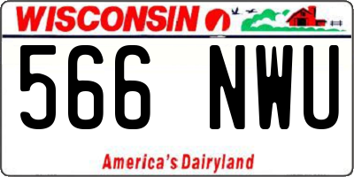 WI license plate 566NWU
