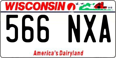 WI license plate 566NXA