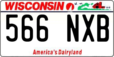 WI license plate 566NXB
